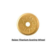 Raimondi Razor titanium scoring wheel against a white background