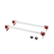 Raimondi Easy-Move crossbars with rails and orange/black end clamps