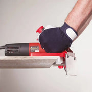 The Montolit Toprofile side view showing the capabilities of making a 45 degree edge on stone.