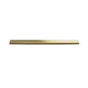 Gold Wedi Riolito linear drain cover plate against a white background