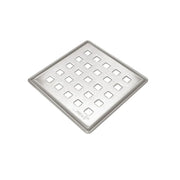 Stainless steel drain cover with square openings and matching square rim
