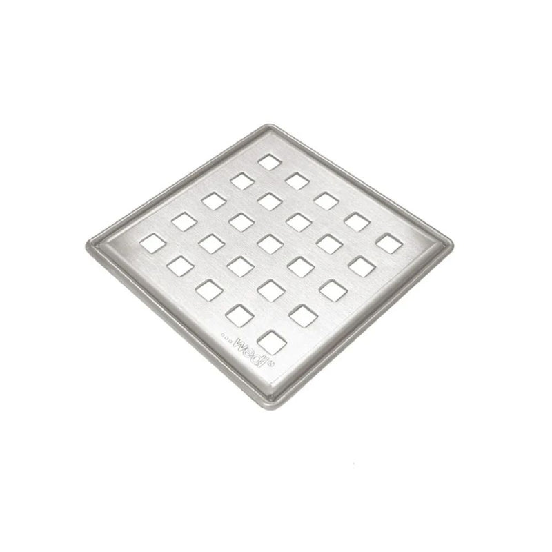 Stainless steel drain cover with square openings and matching square rim