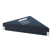 Ready-to-tile wedi corner shower bench with fiberglass tape and screws against a white background