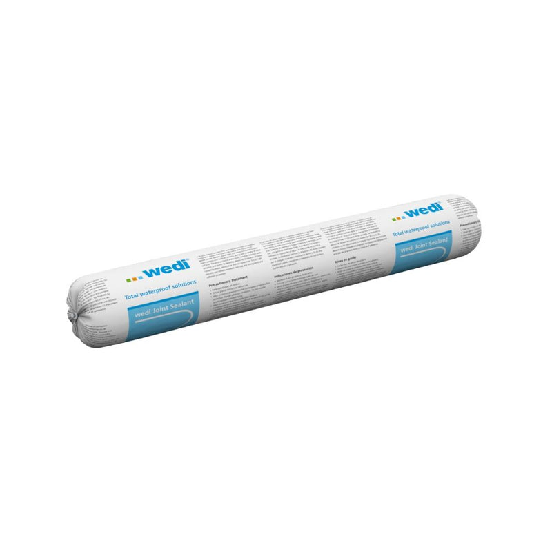 Sausage tube of Wedi waterproofing sealant on a white background