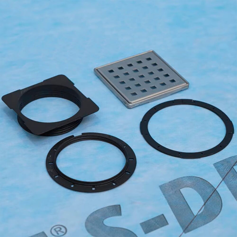 wedi S-DRY drain cover height adjustment up to 5/8 inch