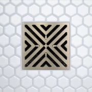 FloFX X-Factor Drain Grate in Brushed Nickel finish for compatible FloFX shower drain