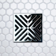 FloFX X-Factor Drain Grate in Polished Chrome finish for compatible FloFX shower drain