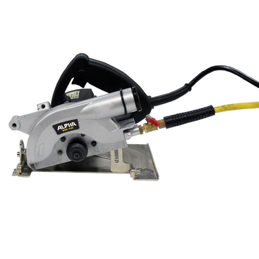 The Alpha® ESC-150 electric wet/dry stone cutter is a powerful machine for cutting through granite, marble, limestone, concrete, and sintered/porcelain slabs. Its efficient motor makes it capable of one-pass cutting of 1-1/4” (3cm) slabs, and it also features a kink-free water hose to improve maneuverability and reduce operator fatigue.