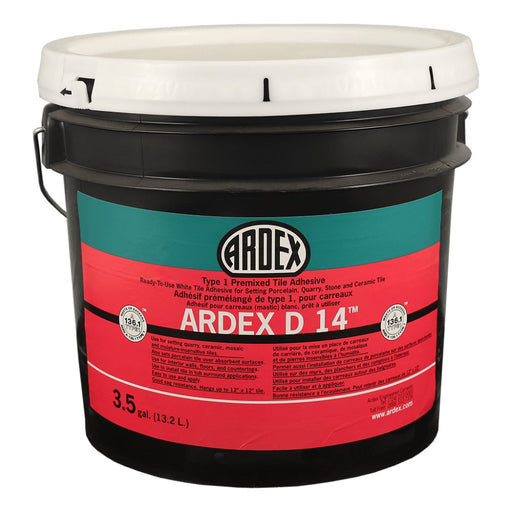ARDEX D 14 Premixed Tile Adhesive in a 3.5-gallon pail, perfect for interior and wet area applications
