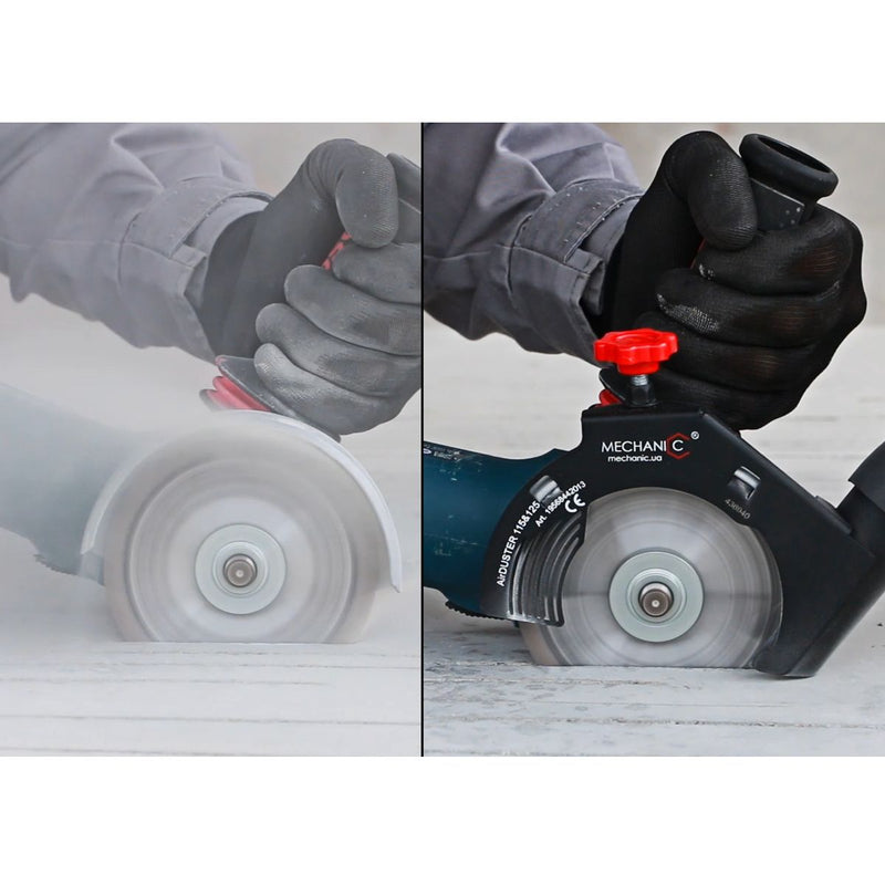 Angle Grinder Dust Shroud for Concrete Cutting (5”–9”) – diamond segment detail