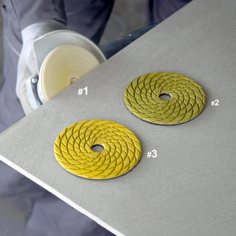 4” Diamond Polishing Pad for Porcelain Tile (Dry Use) – in use application