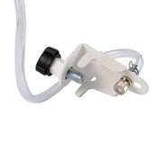 Mechanical component with black cap and white housing on a white background