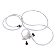 White plumbing kit with hoses and connectors on a white background