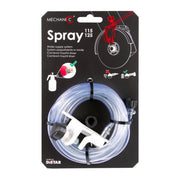 Mechanic Spray water supply system packaging with clear hose and black connectors on a white background.