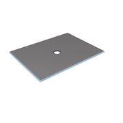 Rendering of the Wedi Fundo center drain base top view with slope
