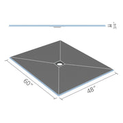 wedi Fundo Center Drain Rioli 48x60 shower base with click and seal drain unit