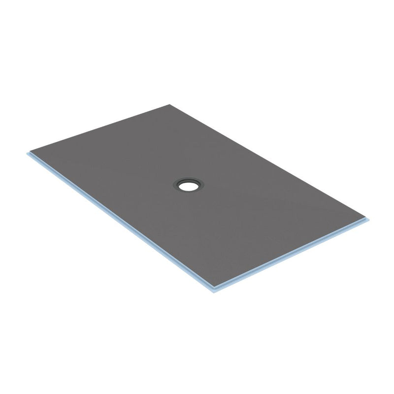 wedi Fundo Lingo curbless shower base against a white background