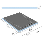 wedi Fundo Riolito linear curbless 48" x 60" shower base with click and seal drain unit