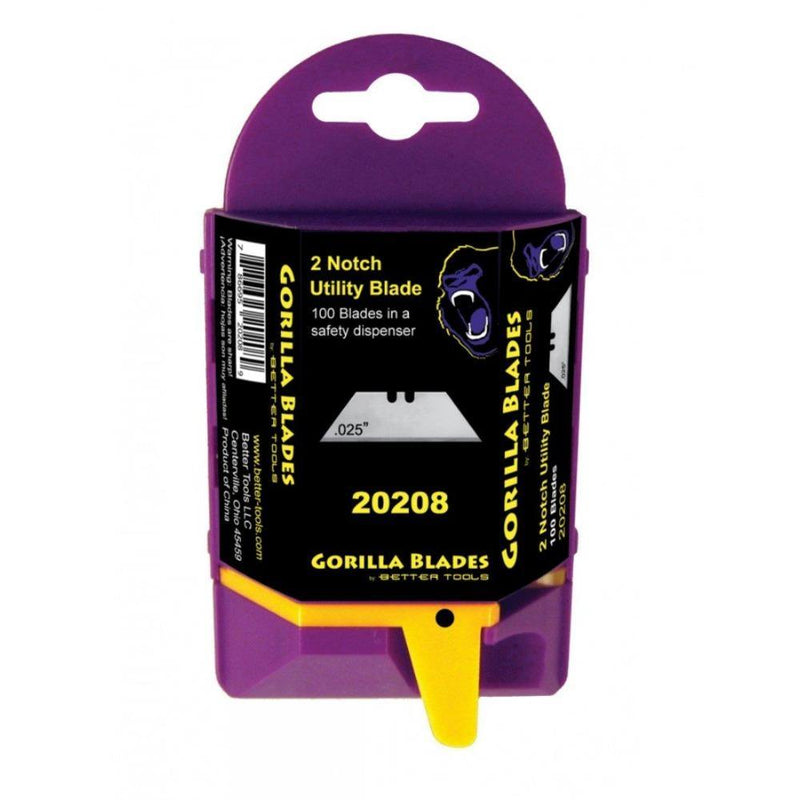 Better Tools 20208 2 Notch Utility Blades in a Safety Dispenser 100pc. - TileTools