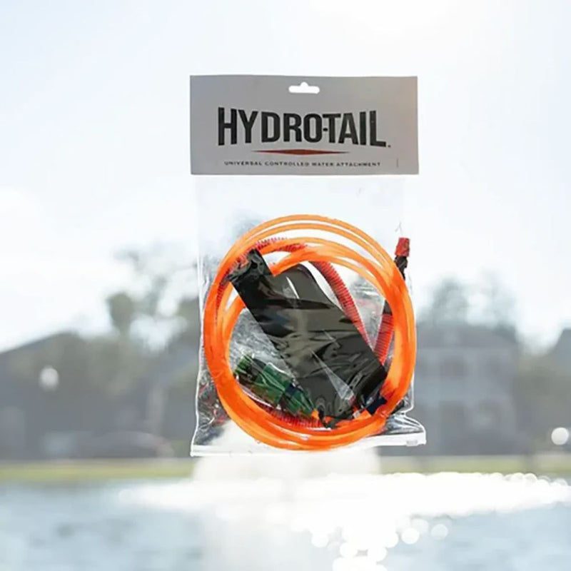 Hydrotail universal water attachment in retail packaging for dust control