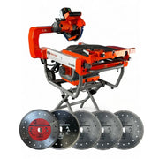 iQTS244 dry cut tile saw with stand and 5 free blades