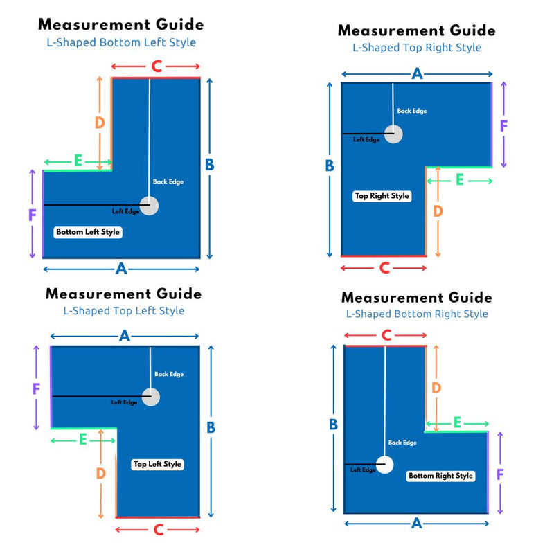Rodkat L Shaped Shower Pan measurements based on layout