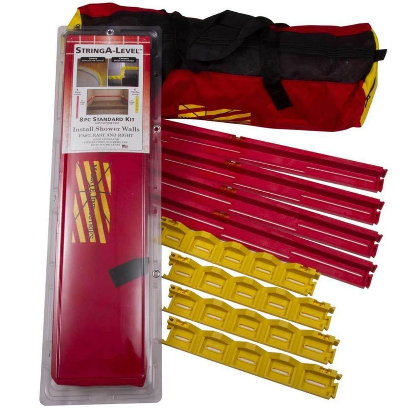 Mark E. Industries® StringA Level™ Kit for wall-mounted tile installations