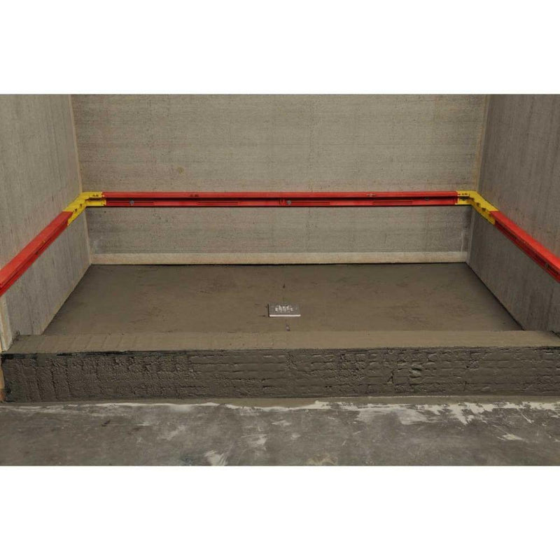 Mark E. Industries® StringA Level™ Kit  shown installed and ready for tile installation