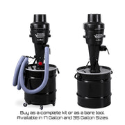 Dust Cobra® by Oneida Air Systems Industrial HEPA Vac -Available  as a bare tool or with a drum 17 and 35 gallon drum sizes