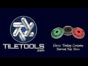 Close-up view of the RTC Diamond Flap Discs in 60, 120, and 200 grit varieties