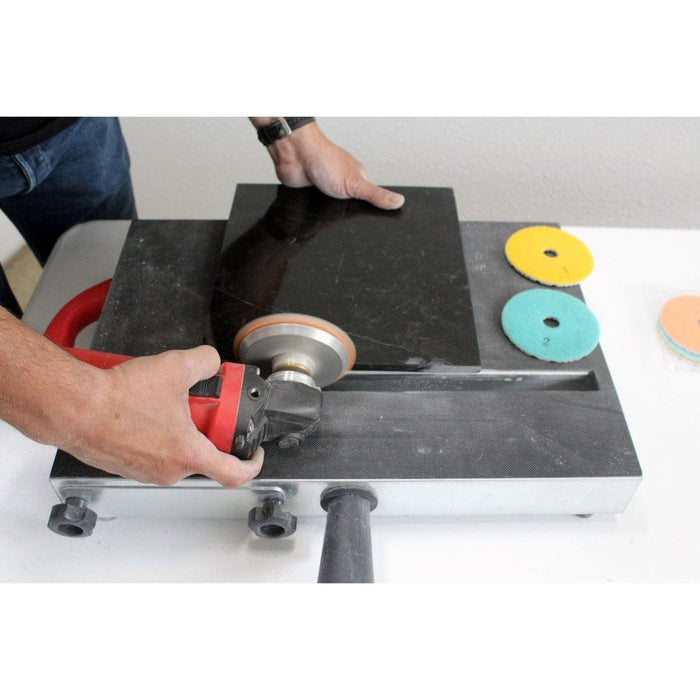 Backdraft Dust Reduction System for Clean and Efficient Polishing. Comes with free 3-Step polishing pads with hook and loop backer pad.