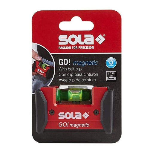 Sola Go 3-inch magnetic pocket level with belt clip