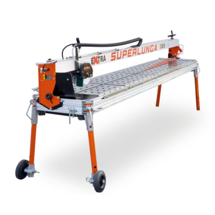 The Battipav EXTRA 3300S Superlunga is a radial tile cutter ideal for straight and 45° angle cuts on oversize porcelain tiles. 