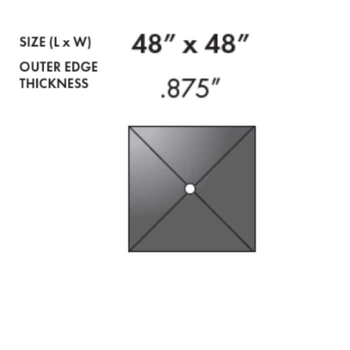 Watertight Shower Pans Thin / Center / 48" x 48" Watertight Shower Pans