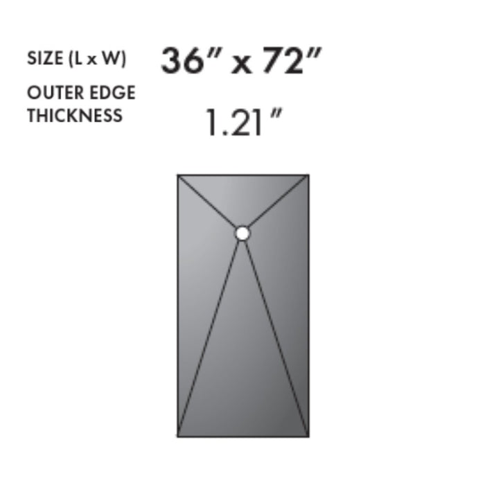 Watertight Shower Pans Thin / Offset / 36" x 72" Watertight Shower Pans