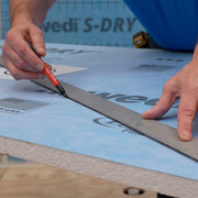 wedi S-dry can easily be marked and cut on the jobsite with no specialty tools.