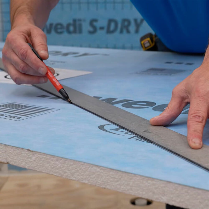 wedi S-dry can easily be marked and cut on the jobsite with no specialty tools.